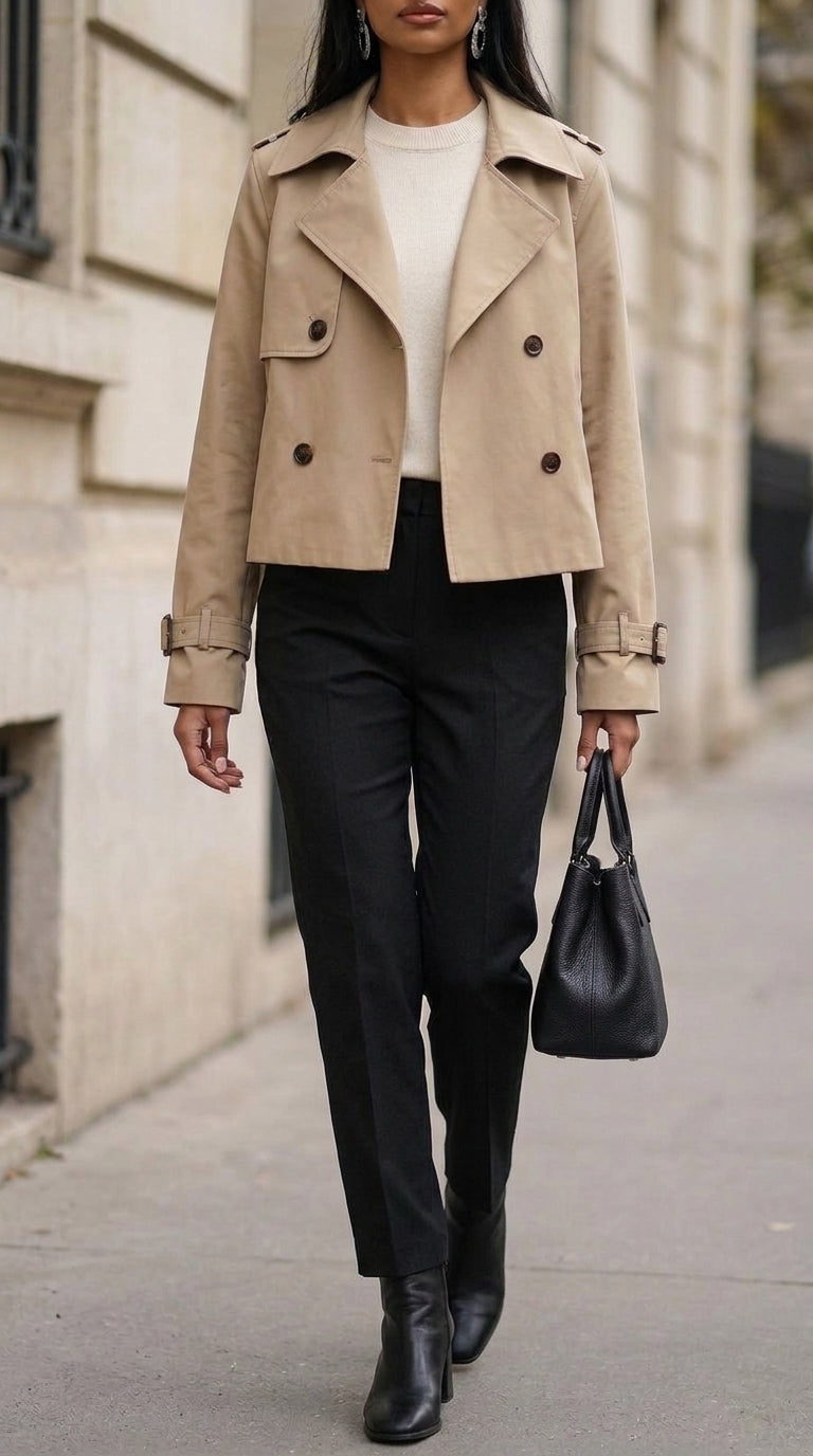 Olivia | Chaqueta corta estilo trench