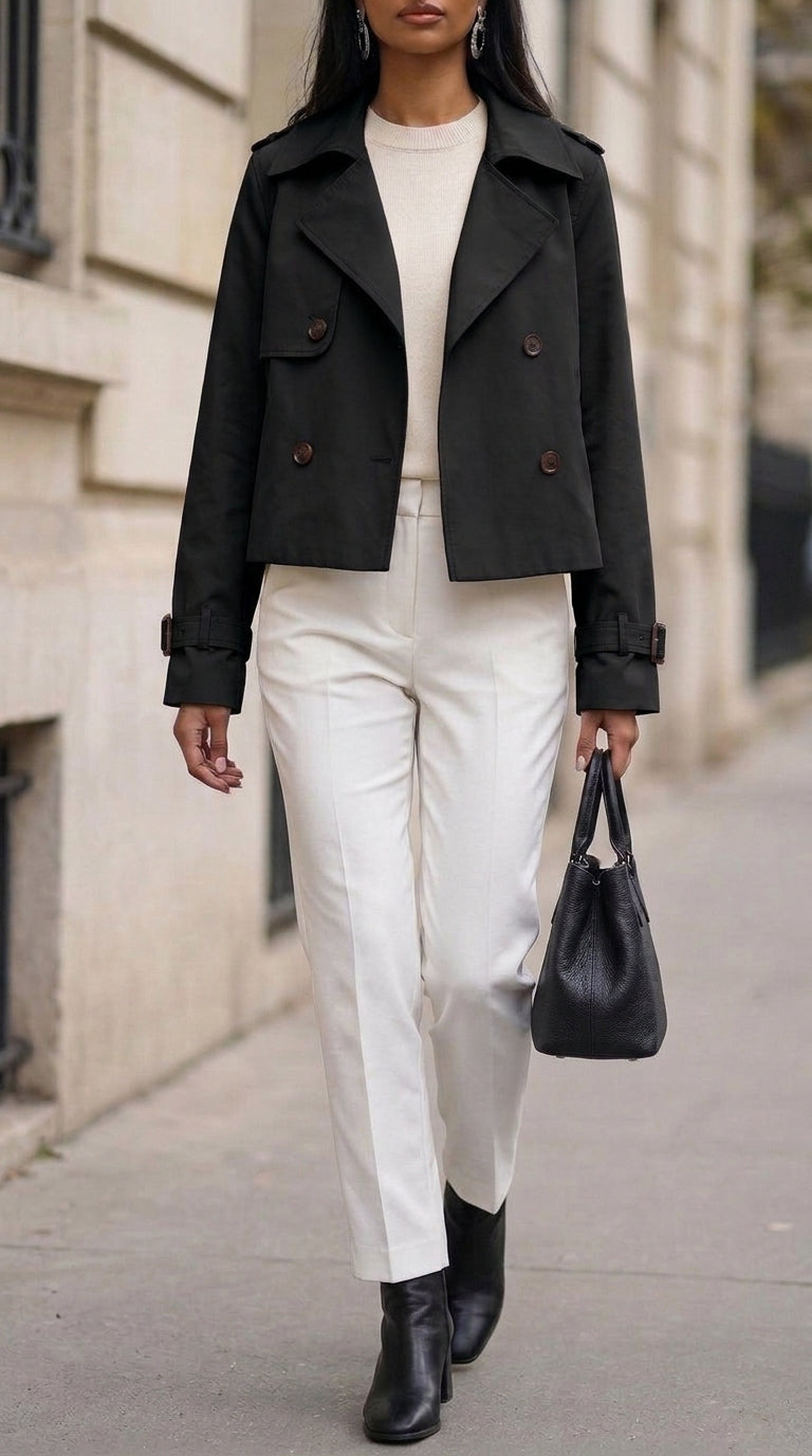 Olivia | Chaqueta corta estilo trench