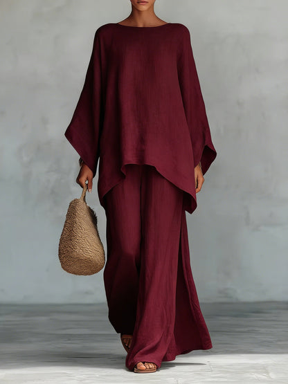 Beatriz | Conjunto de top y pantalones holgados lino