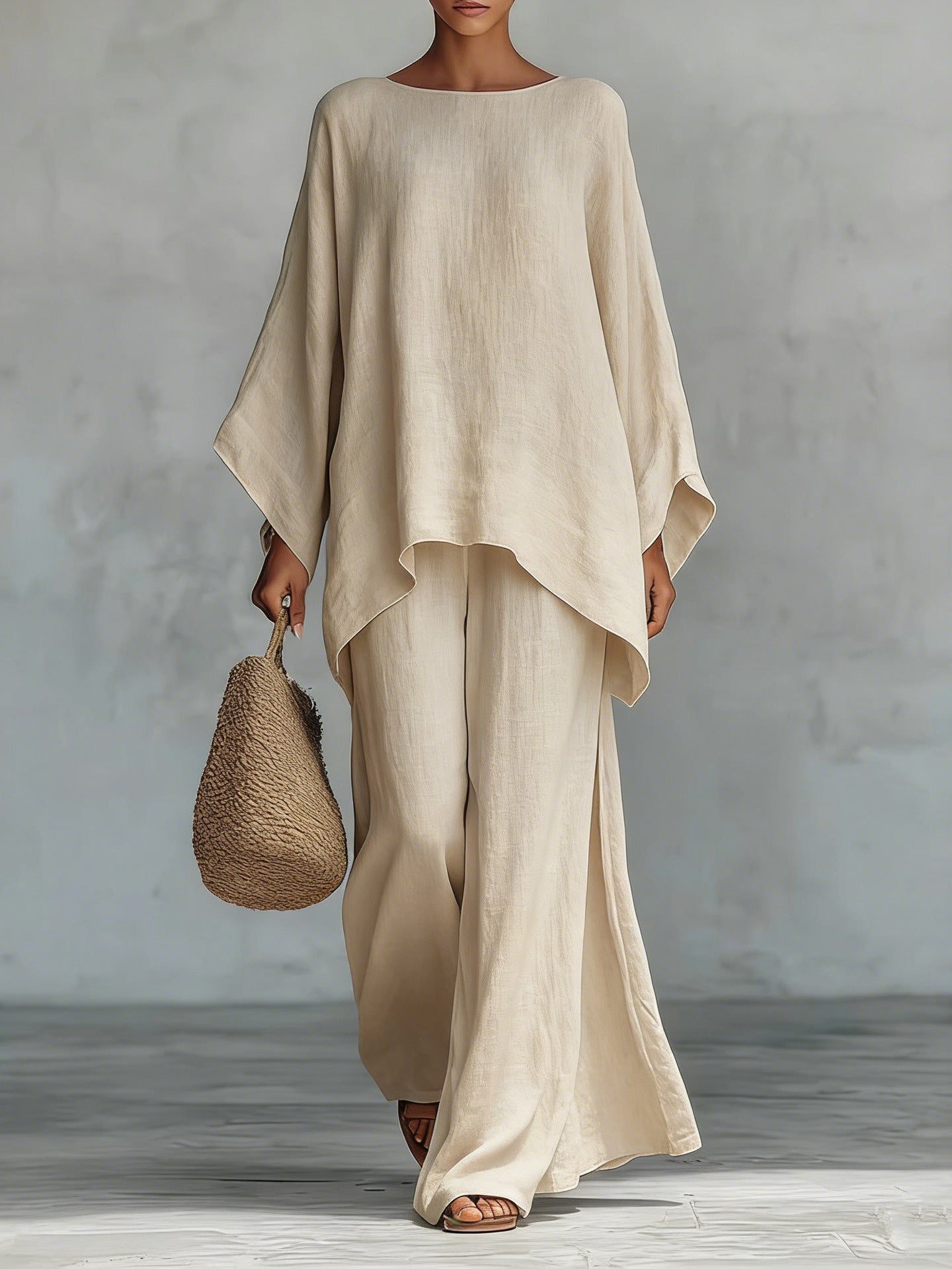 Beatriz | Conjunto de top y pantalones holgados lino